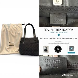 Gucci Black Monogram Tote Bag